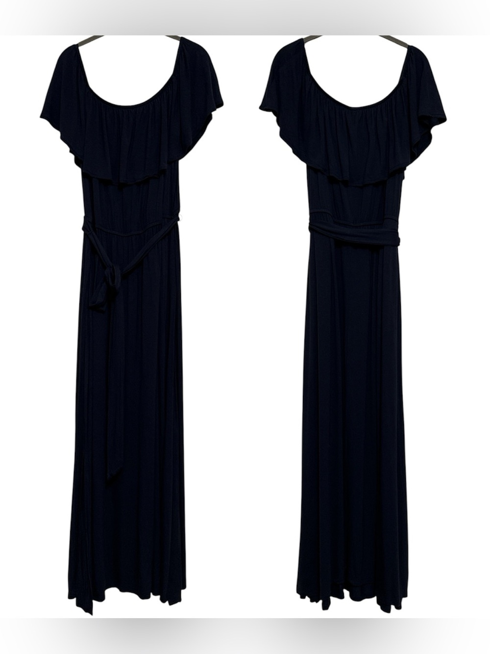 Lane Bryant Navy Off The Shoulder Belted Maxi Dress Size 14/16
